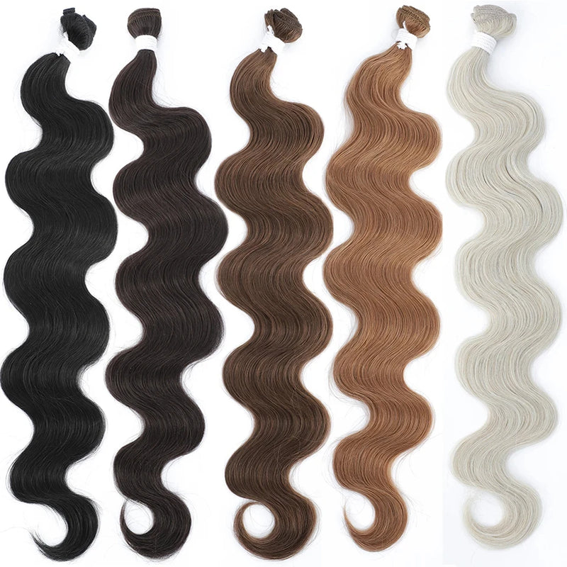 JN042- Fiber 26 Inch Straight Extensions Ombre Bundles Heat Resistant Fiber Weaving Synthetic Straight gray