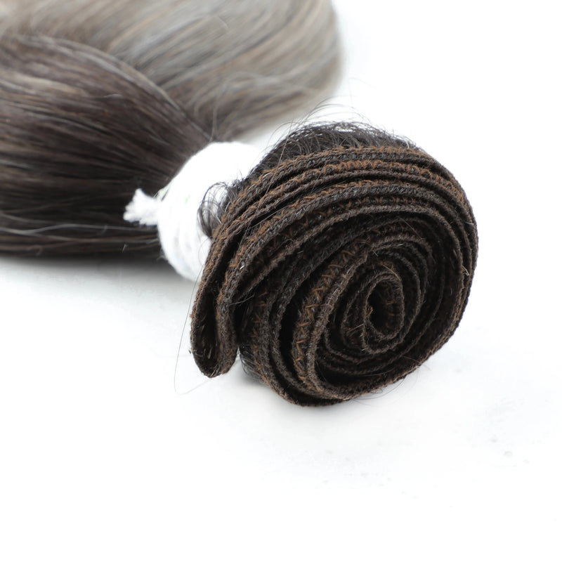 JN042- Fiber 26 Inch Straight Extensions Ombre Bundles Heat Resistant Fiber Weaving Synthetic Straight gray