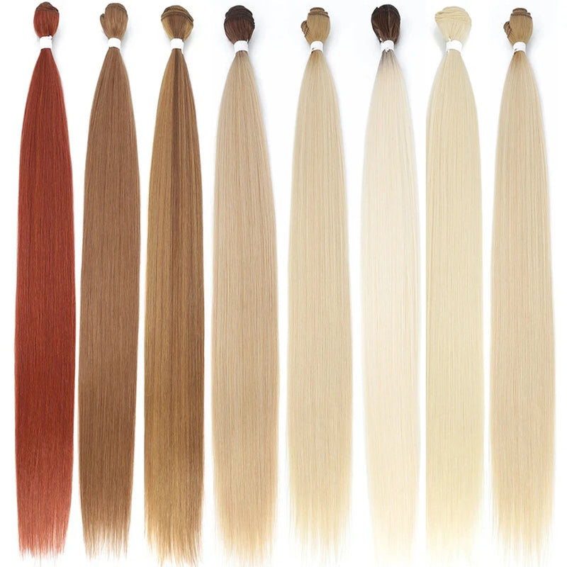 JN040 - Fiber 26 Inch Straight Extensions Ombre Bundles Heat Resistant Fiber Weaving Synthetic Straight