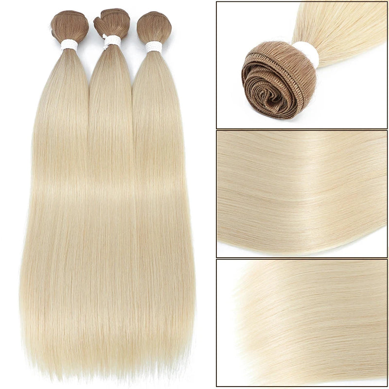 JN040 - Fiber 26 Inch Straight Extensions Ombre Bundles Heat Resistant Fiber Weaving Synthetic Straight