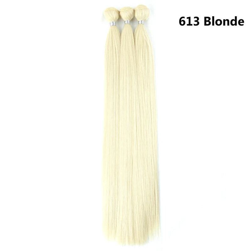 JN050 - Fiber Weaving Synthetic Straight Women Straight Pony Bundles Braids Bundles Weaving Fake Yaki Straight