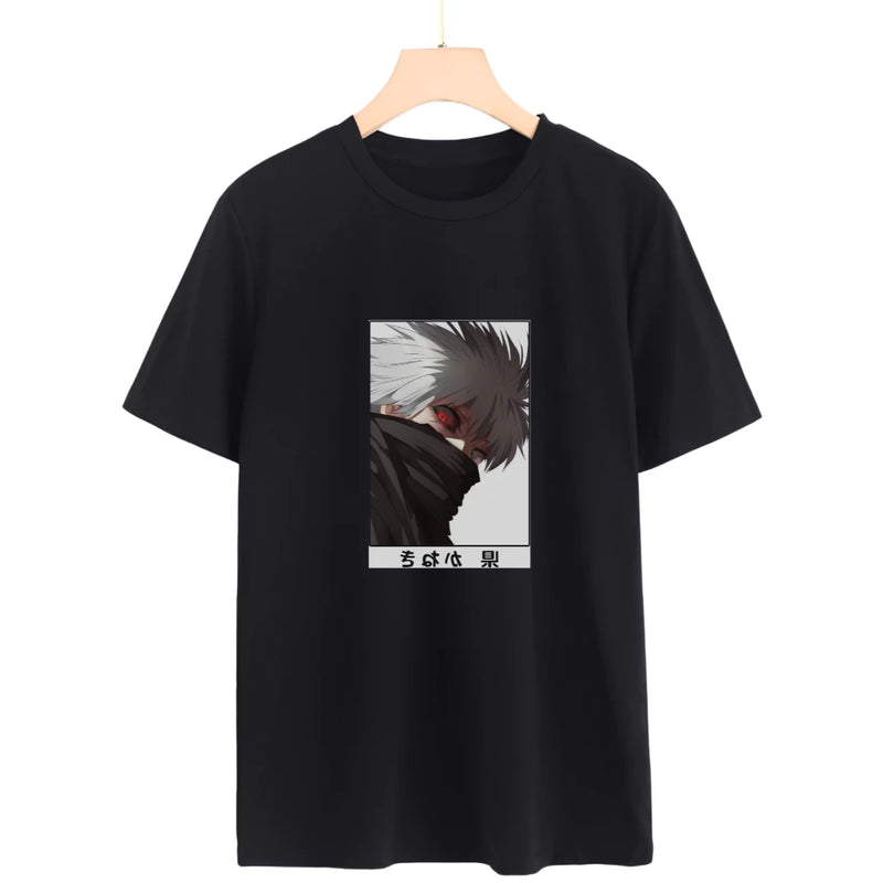 Camiseta 100% Algodão Anime Tokyo Ghoul Ken Kaneki Harajuku Camisa Masculina T-Shirt Feminina