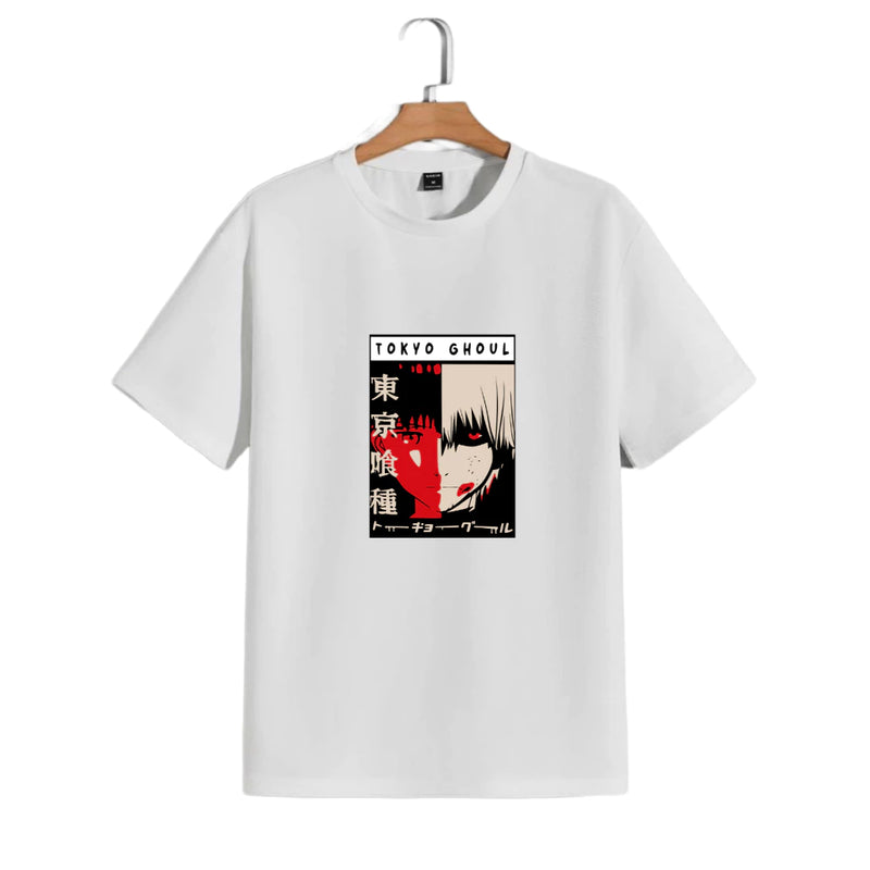 Camiseta 100% Algodão Anime Tokyo Ghoul Ken Kaneki Harajuku Camisa Masculina T-Shirt Feminina