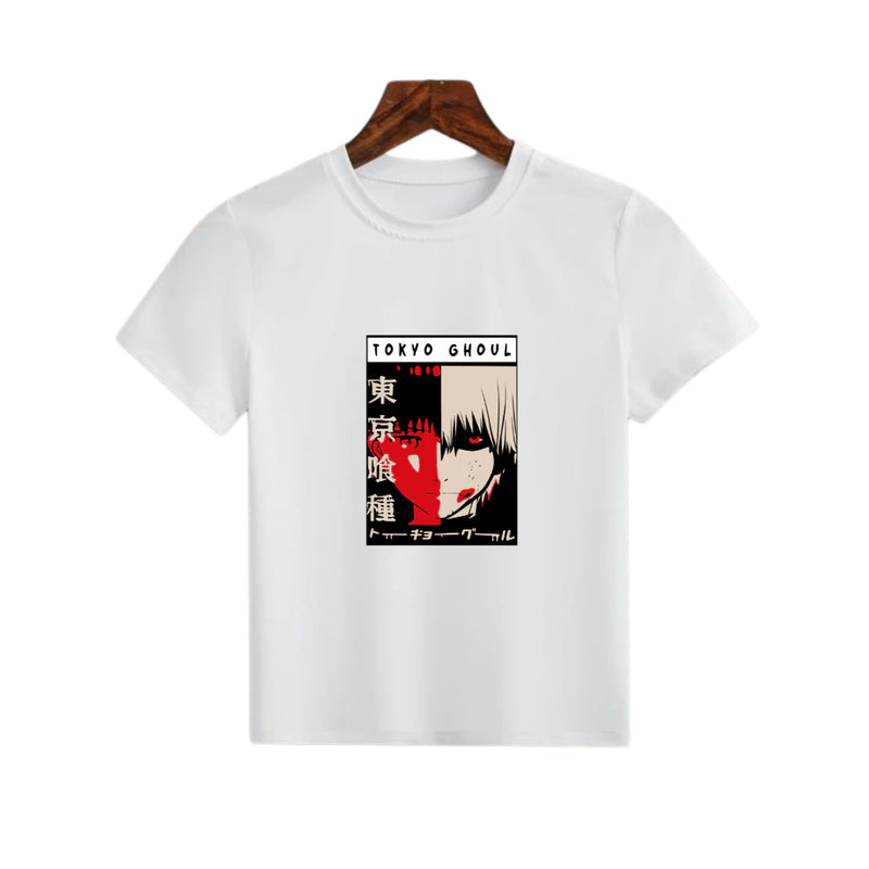 Camiseta 100% Algodão Anime Tokyo Ghoul Ken Kaneki Harajuku Camisa Masculina T-Shirt Feminina